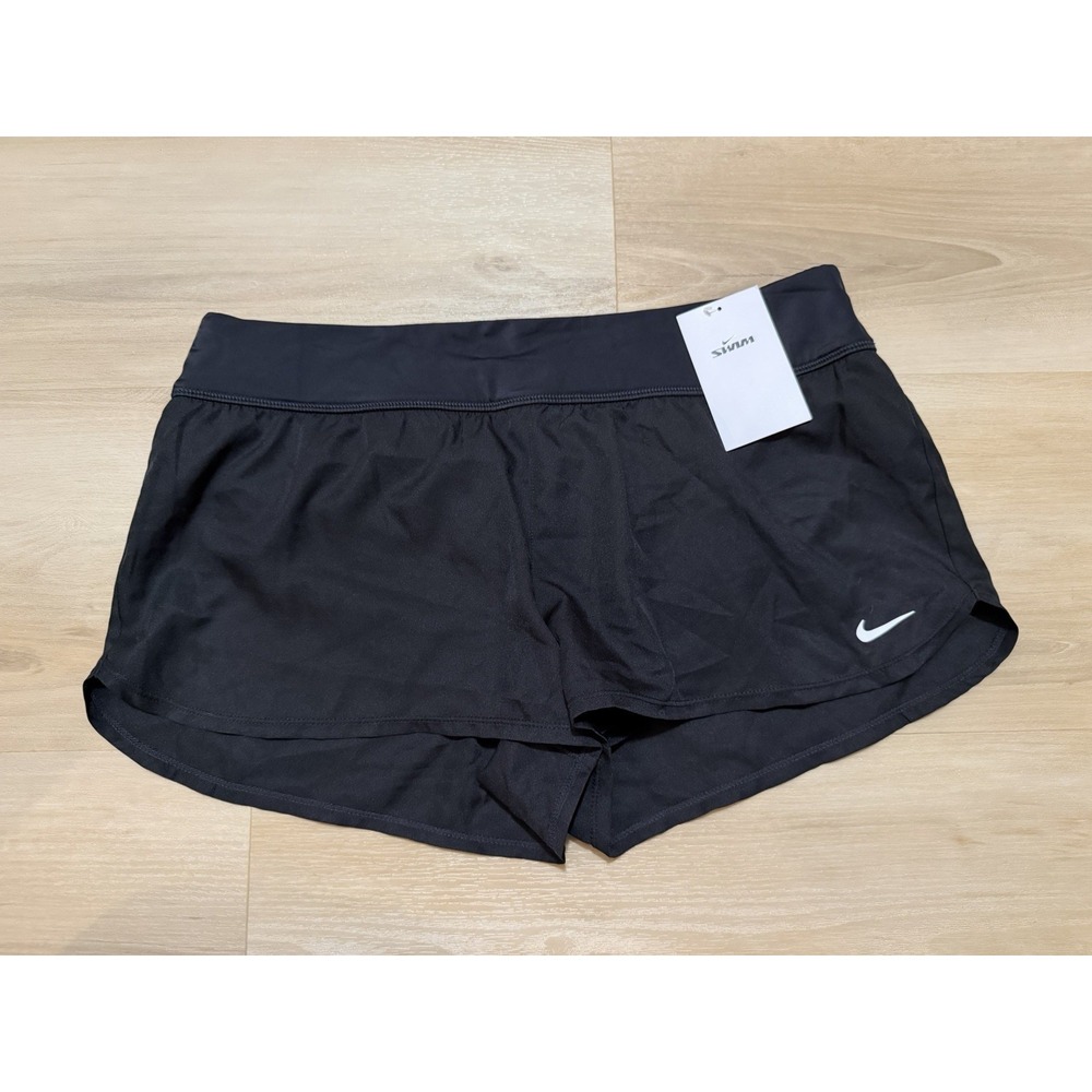 NWT Nike Women's Solid Element Swim Boardshorts Black Size Large